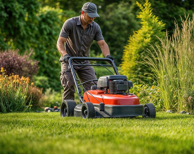 lawn maintenance worker