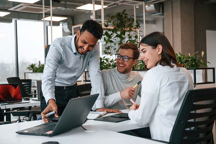 marketing Business people are working together in the office